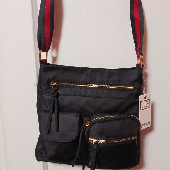 Urban Expressions Crossbody Travel Bag Navy Blue Multi Pockets Tote Purse - Picture 1 of 4